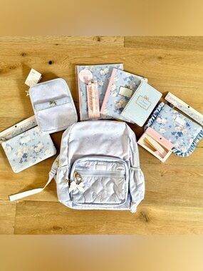 LoveShackFancy x Target Whisper Blue Backpack + School accessories set 🩵🎀